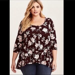Torrid Floral Babydoll Top